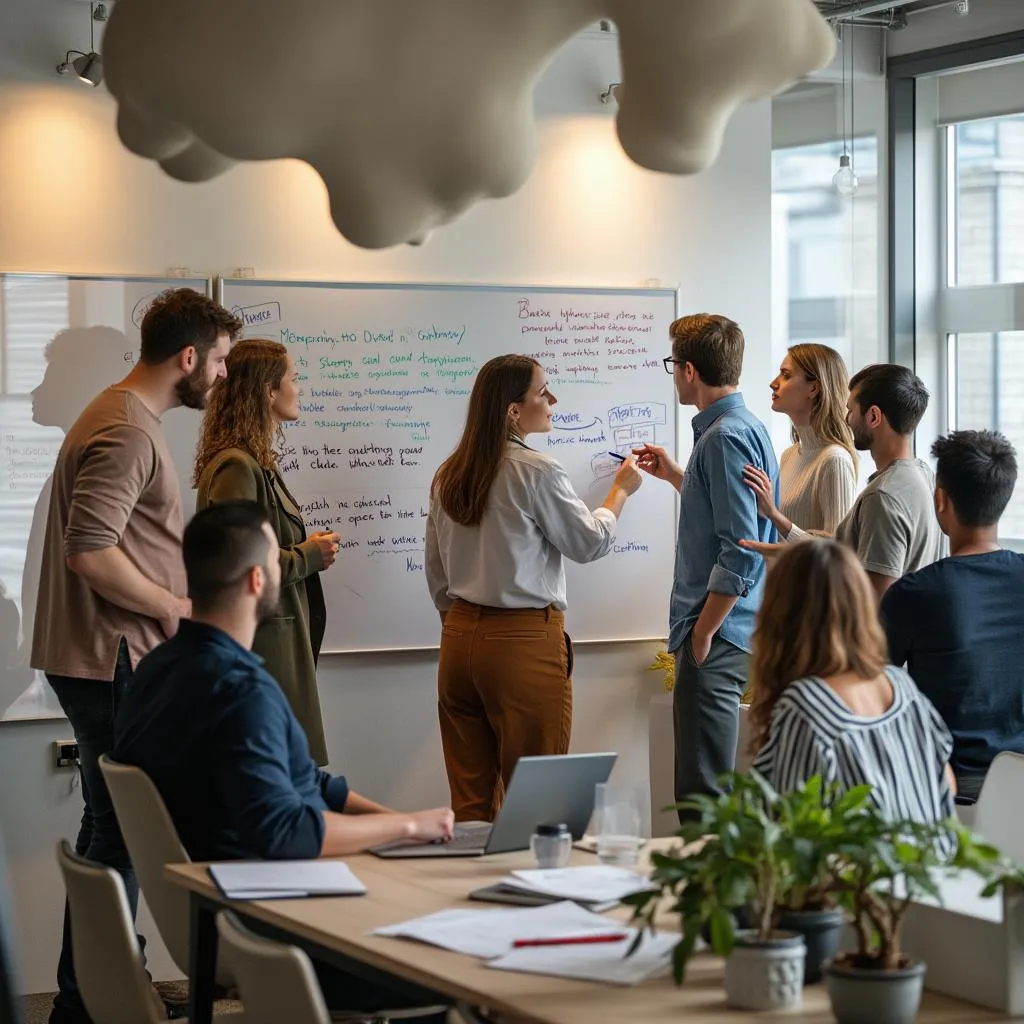 Équipe travaillant en collaboration